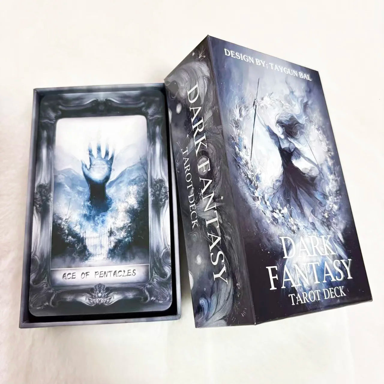 Dark Fantasy Tarot Deck, 78-Cards with Guidebook, Gothic-Style Taro Cards, Uncovering Hidden Truths, Fortune-telling Toy, 12x7cm
