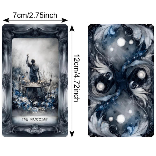 Dark Fantasy Tarot Deck, 78-Cards with Guidebook, Gothic-Style Taro Cards, Uncovering Hidden Truths, Fortune-telling Toy, 12x7cm