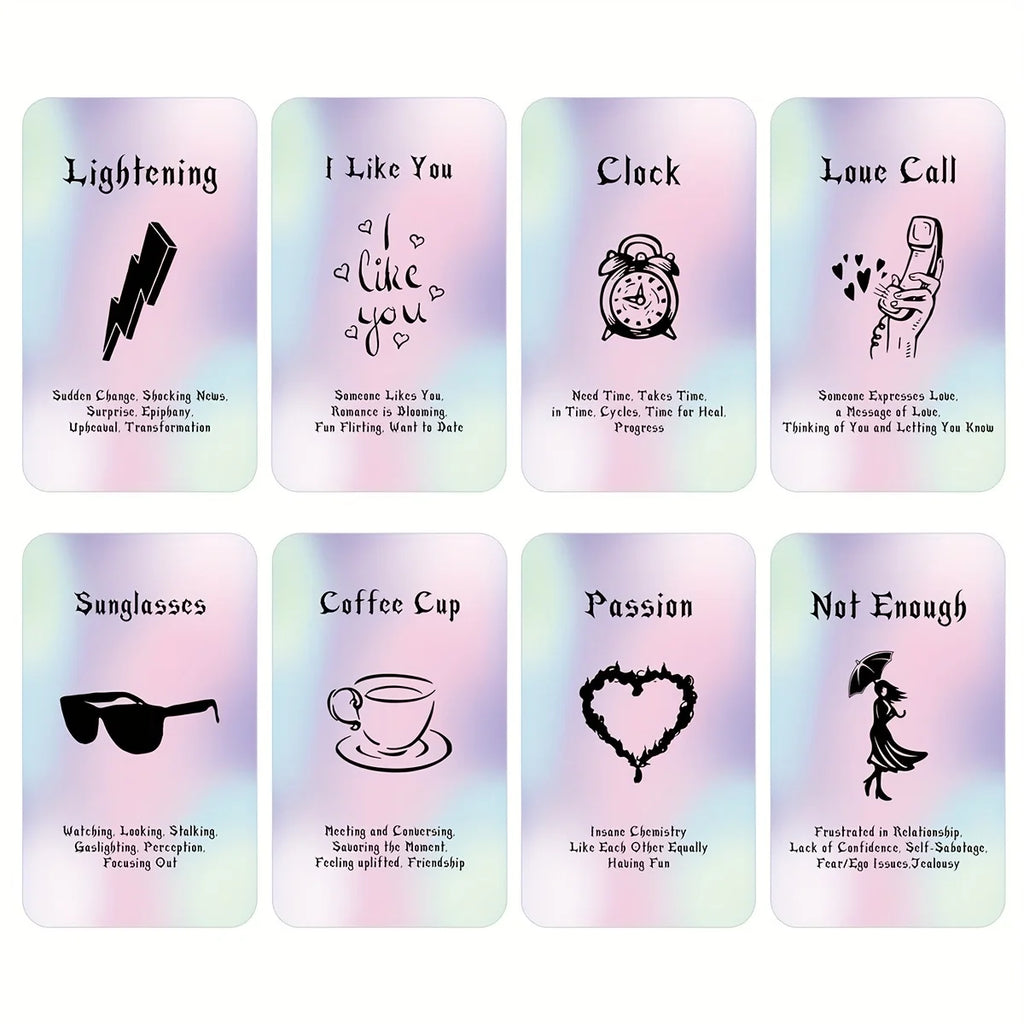 40/54 Sheets Tarot Set,Perfect Tarot Deck for Beginners,Tarot Fortune-telling Game Cards,Twin Flame Tarot Cards with Meaning