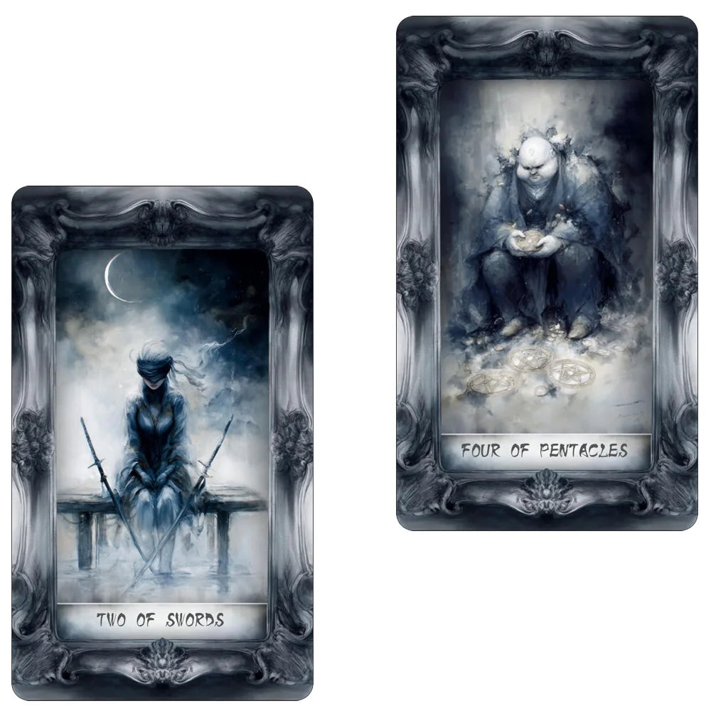 Dark Fantasy Tarot Deck, 78-Cards with Guidebook, Gothic-Style Taro Cards, Uncovering Hidden Truths, Fortune-telling Toy, 12x7cm