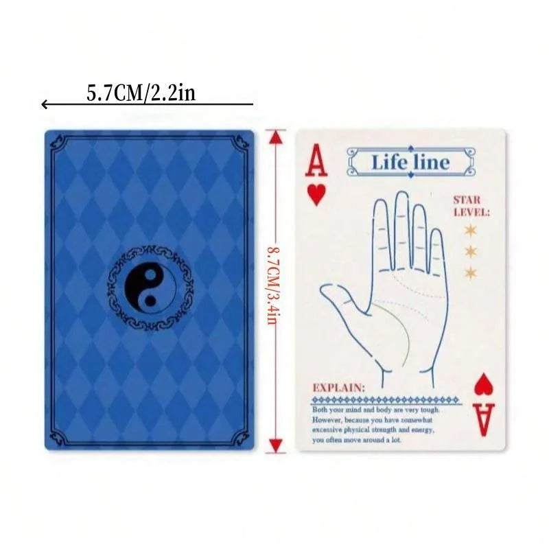 Hand Reading Tarot Card Set with Guide, 54 Mystical Divination Cards for Beginners, Inner Game Exploration Tool Gift.