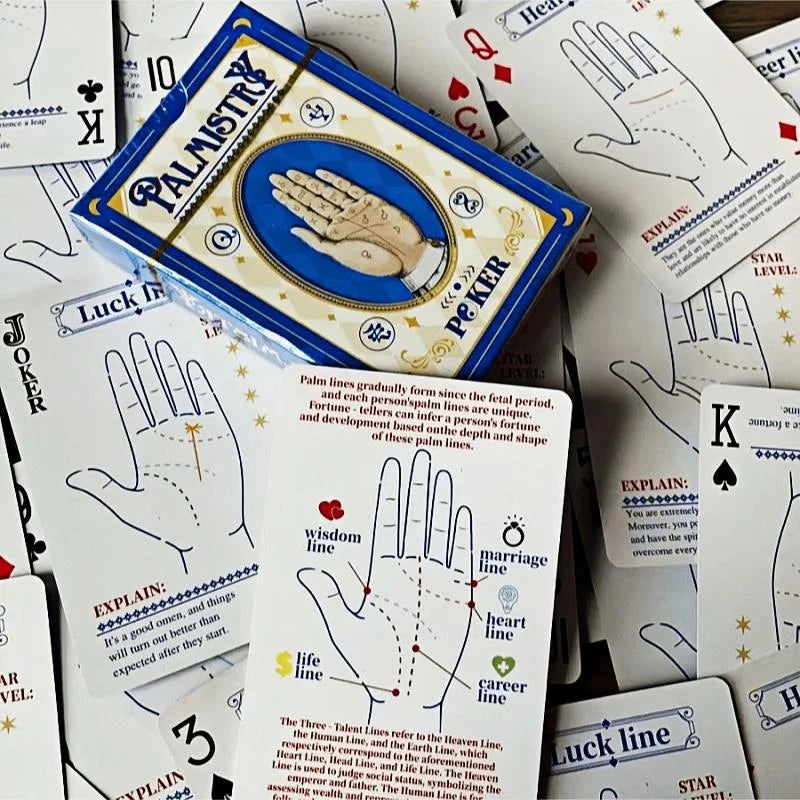 Hand Reading Tarot Card Set with Guide, 54 Mystical Divination Cards for Beginners, Inner Game Exploration Tool Gift.