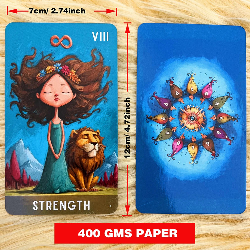 Original Tarot Card, The Whimsical Path, 78 Cards with Guidebook, Illustration Style, Card games, Divination Tools, 12*7cm, 14+